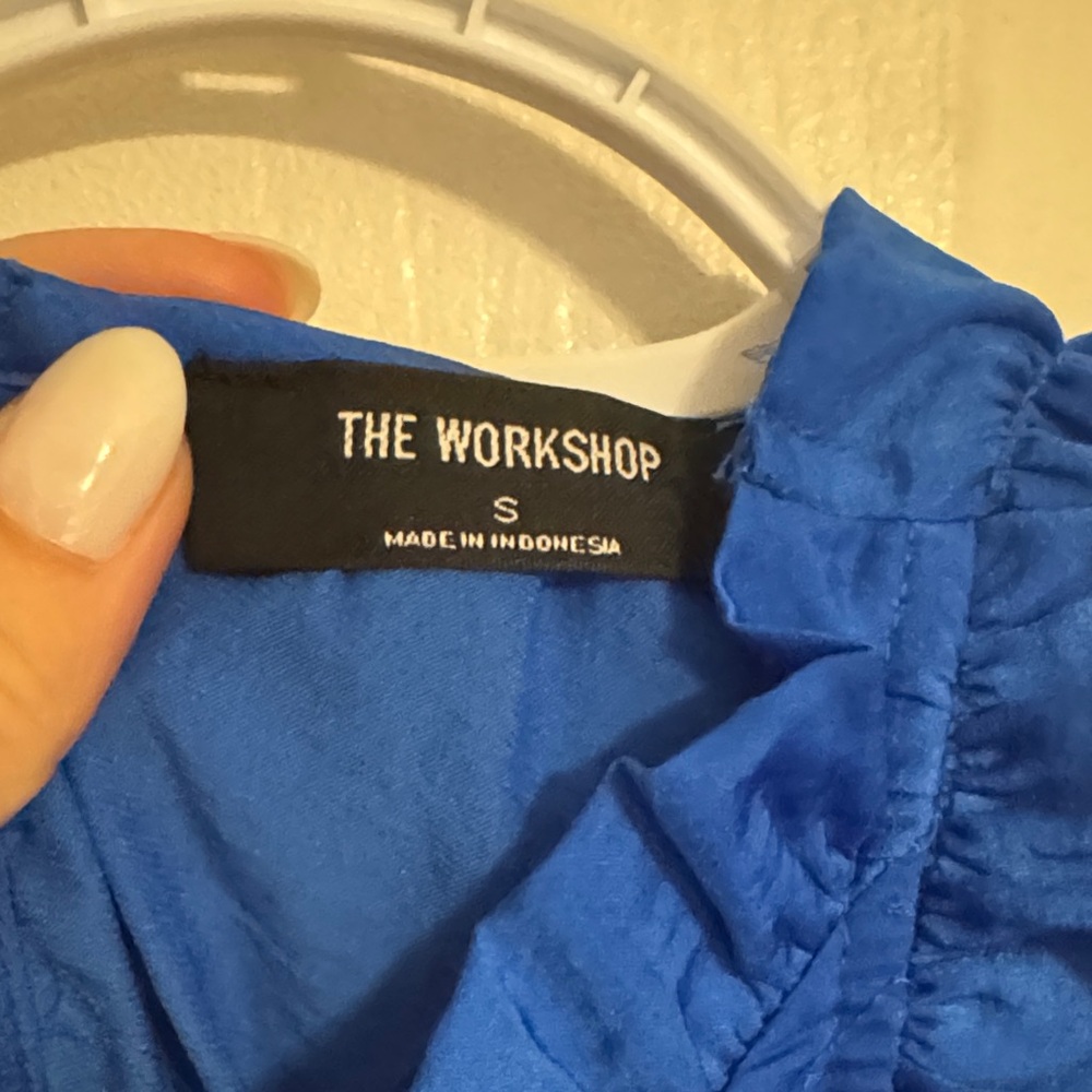Royal Blue Ruffle Blouse - Picture 2 of 3